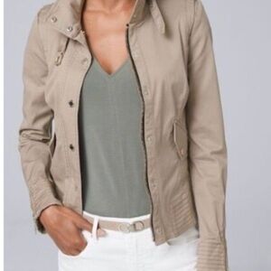 White House Black Market Tan Moto Jacket